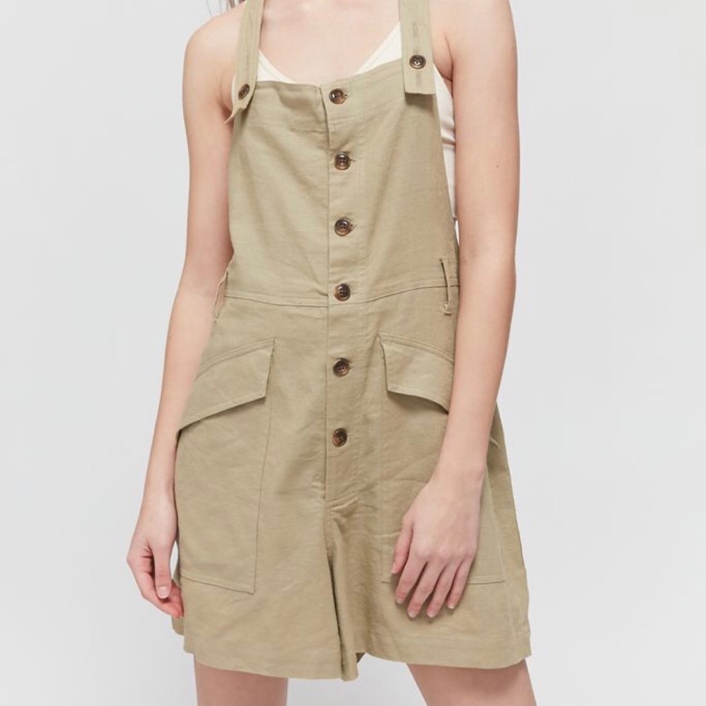Linen beige overalls